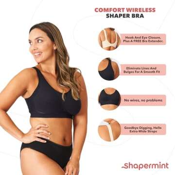 SHAPERMINT Bras for Women - Womens Bras, Compression Bra, Wirefree Bra, Stretchable Straps Bra, from Small to Plus Size Bras for Women