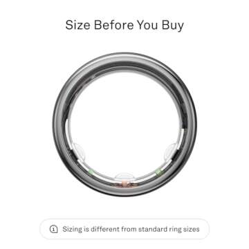 Oura Ring Gen3 Horizon - Silver - Size 7 - Smart Ring - Size First with Oura Ring Gen3 Sizing Kit - Sleep Tracking Wearable - Heart Rate - Fitness Tracker - 5-7 Days Battery Life