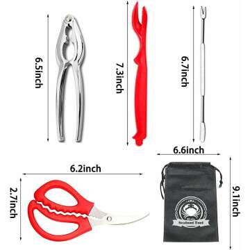 9Pcs Seafood Tools Set Crab Lobster Crackers Stainless Steel Forks Opener Shellfish Lobster Crab Leg Sheller Nut Crackers