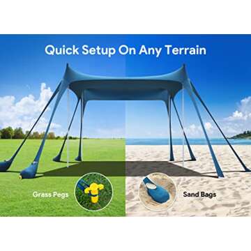 Osoeri Beach Tent with 8 Sandbags and UPF50+