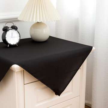 Small Black Square Tablecloth 24x24 Inch Set