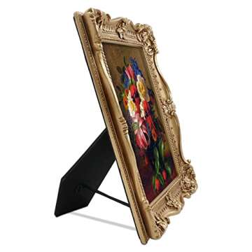 SIMON'S SHOP Picture Frames 5x7 Baroque Style 5x7 Picture Frames for 5 by 7 Photo, Victorian Photo Frames 5x7 for Wall and Tabletop (Gold)