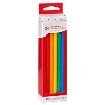 American Greetings Birthday Candles, Long Thin Multicolored (24-Count)