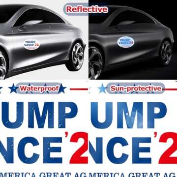 QSUM 2 Pack Trump Vance 2024 Magnet, Make America Great Again Trump Vance 2024 Stickers, 4"x6" Trump Magnet Bumper Decal Car Stickers