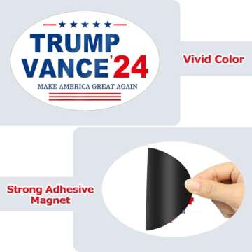 QSUM 2 Pack Trump Vance 2024 Magnet, Make America Great Again Trump Vance 2024 Stickers, 4"x6" Trump Magnet Bumper Decal Car Stickers