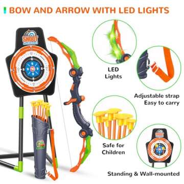 Fun LED Bow & Arrow Set for Kids - Perfect Gift