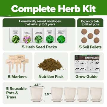 Home Grown Indoor Herb Garden Starter Kit - Perfect Christmas Gift!