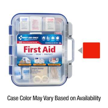 First Aid Only 91247 OSHA-Compliant First Aid Kit, All-Purpose 100-Person Emergency First Aid Kit for Business, Worksite, Home, and Car, 335 Pieces