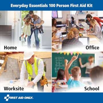 First Aid Only 91247 OSHA-Compliant First Aid Kit, All-Purpose 100-Person Emergency First Aid Kit for Business, Worksite, Home, and Car, 335 Pieces