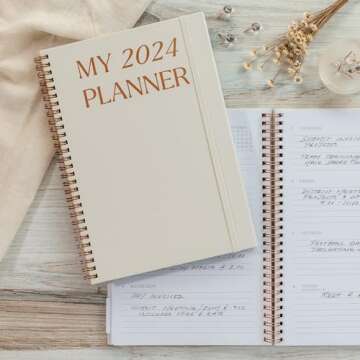 Beautiful 2024 Daily Planner - 7" x 10" Daily Planner for Women or Men with Weekly & Monthly Spreads for Easy Planning - Perfect Calendar Book To Organize All Tasks and Boost Productivity