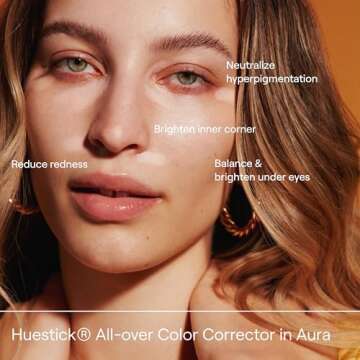 Live Tinted Huestick: All-over Color Corrector for Brighter, Balanced Skin, Works on Lips, Cheeks, And Eyes, Vitamins C+E Soothes, Heals & Nourishes Damaged Skin - Aura 3g / 0.1oz