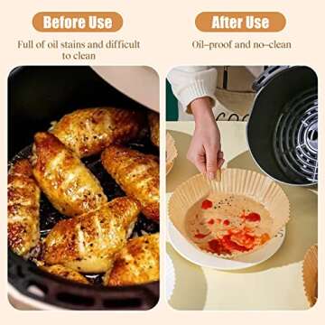 6.3-inch Non-Stick Air Fryer Disposable Cooking Paper