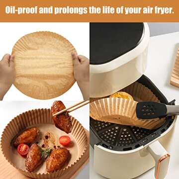 6.3-inch Non-Stick Air Fryer Disposable Cooking Paper