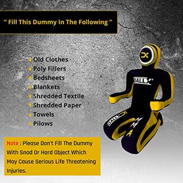 DALLX MMA Grappling Dummy for Wrestling Judo Karate BJJ JIU Jitsu Punching Dummies Mixed Martial Arts Police Training Self Defense – UNFILLED