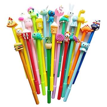 sencoo 24 pack Blue Gel Pens Creative Cartoon Stationery Students Prize Pens School Boy and Girl Birthday Present