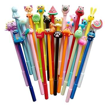 sencoo 24 pack Blue Gel Pens Creative Cartoon Stationery Students Prize Pens School Boy and Girl Birthday Present