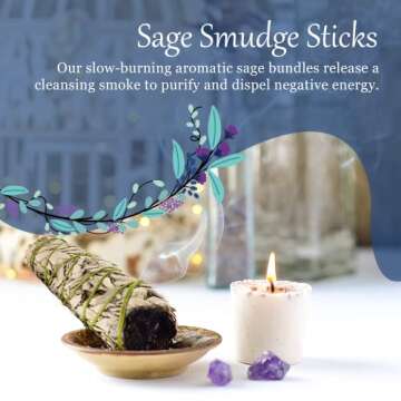 Premium White Sage Smudge Sticks, Sage Bundle, Spiritual Cleansing, Sage Smudge Kit, Slow Burning Sage Sticks, Dried Herbs for Meditation Accessories 3 Pk of 4" Bundles - Alternative Imagination