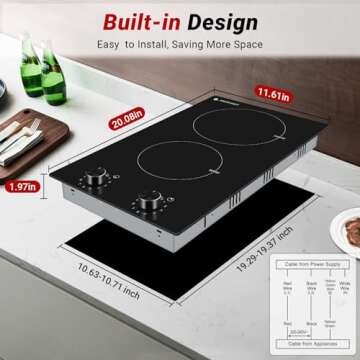 AMZCHEF 2 Burner Electric Cooktop - 1800W Performance