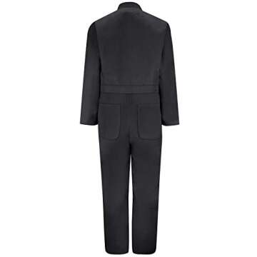 Red Kap Men's Twill Action Back Coverall - Black, Size 34, Durable Workwear