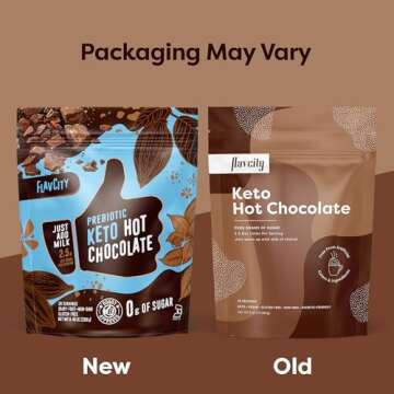 FlavCity Keto Hot Chocolate Powder, Original – Dairy-Free & Sugar-Free Organic Cocoa Powder Drink Mix – High-Fiber, Low-Carb & Gluten-Free Prebiotic - Vegan & Non-GMO (9.4 Oz)