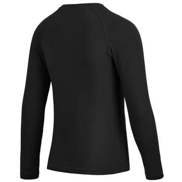 G Gradual Youth Boys Compression Thermal Shirt Long Sleeve Fleece Undershirt for Boy Football Baseball Soccer Base Layer(Black,XS)