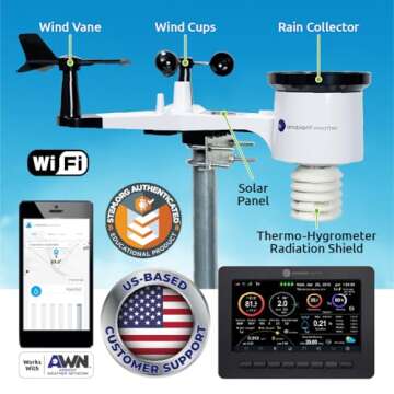 Ambient Weather WS-2000 Smart Weather Station with WiFi Remote Monitoring and Alerts