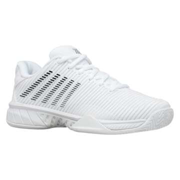 K-Swiss Women's Hypercourt Express 2 Tennis Shoe, White/Black, 8.5 M