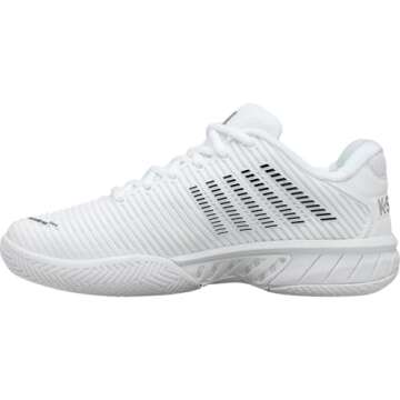 K-Swiss Women's Hypercourt Express 2 Tennis Shoe, White/Black, 8.5 M