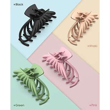 Hair Clips for Women - OPAUL Matte Nonslip Large Hair Claw Clips for Thick and Thin Hair, 4.7 Inch Strong Hold Big Hair Clips Fashion Hair Styling Accessories Christmas Gifts for Women Girls