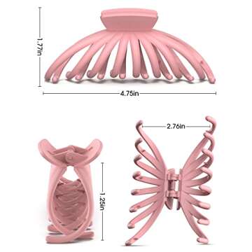 Hair Clips for Women - OPAUL Matte Nonslip Large Hair Claw Clips for Thick and Thin Hair, 4.7 Inch Strong Hold Big Hair Clips Fashion Hair Styling Accessories Christmas Gifts for Women Girls