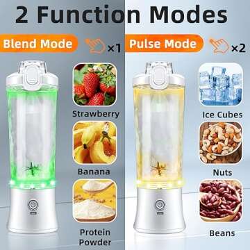 YIUOKAEI Portable Blender Personal Blender - Kitchen 21oz USB Rechargeable 4000mAh Large Battery with 6 Blades for Smoothies Shakes Baby Food and Proteins - Full-Size Appliances (White)