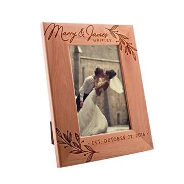 Wedding Picture Frame, Personalized Picture Frame | 4x6 | Flourish Personalized Romantic, Wedding Photo Frame, Engagement, Valentine's Day, Wedding Gifts for Couple, Husband, Wife D#2