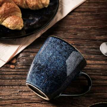 Vicrays Unique Glazed Ceramic Coffee Mug Set