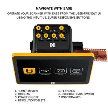 KODAK 7" Digital Film Scanner - Converts 35mm, 126, 110 Negatives & Slides to 22MP JPEGs