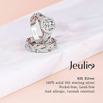 Jeulia 4 Carat Leaf Rings for Women - Stylish Elegance