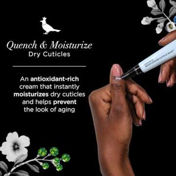 butter LONDON QuickFix Moisturizing Cuticle Balm - Cuticle Cream with Massage Tip Applicator Conditions & Hydrates Dry Cuticles & Skin - Gluten Free Cuticle Care Products Enriched with Vitamin E