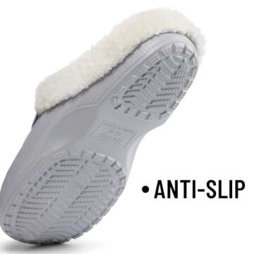 Beslip Classic Fur Lined Clogs Waterproof Winter Fuzzy Slippers for Women Men Indoor and Outdoor Indoor and Outdoor, Atmosphere Women Szie 6-7