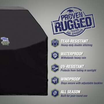 Rugged Rhino Heavy Duty Grill Cover - Waterproof & UV Resistant