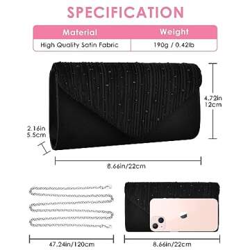 TINDTOP Evening Clutch Purses for Women