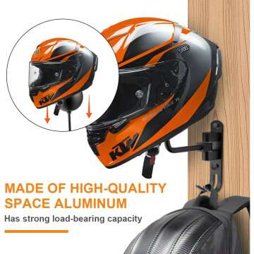 Magicfour Helmet Holder with 2 Hooks for Bikes