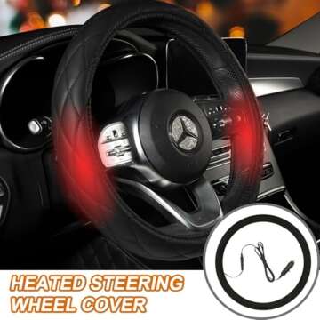 WARMITORY Heated Steering Wheel Cover - 12V Quick Heat