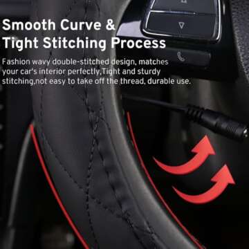 WARMITORY Heated Steering Wheel Cover - 12V Quick Heat