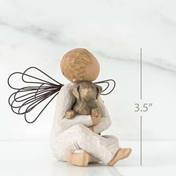 Willow Tree Angel of Comfort, Offering an Embrace of Comfort and Love, to Mark a Memory of a Beloved Pet, for Pet Lovers, Dog Owners, Pet Adoption, Remembrance or Loss, Sculpted Hand-Painted Figure