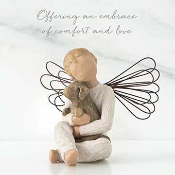 Willow Tree Angel of Comfort, Offering an Embrace of Comfort and Love, to Mark a Memory of a Beloved Pet, for Pet Lovers, Dog Owners, Pet Adoption, Remembrance or Loss, Sculpted Hand-Painted Figure