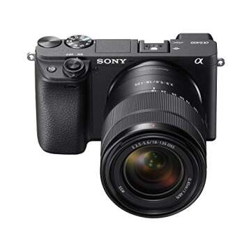 Sony Alpha a6400 Mirrorless Camera: Compact APS-C Interchangeable Lens Digital Camera with Real-Time Eye Auto Focus, 4K Video, Flip Screen & 18-135mm - E Mount Compatible Cameras ILCE-6400M/B