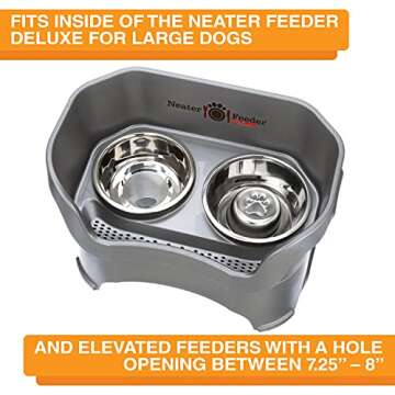 Neater Pet Brands Stainless Steel Slow Feed Bowl for Dogs or Cats - Fits in Neater Feeders and Other Raised Feeders (3 Cup)