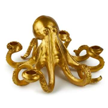 Beauty2Me Octopus Candlestick Holder – Gold Candle Holders for Table Centerpiece – Decorative Octopus Candle Holder for Wedding, Party, Dining Table, Home Decor – Holds 4 Candlesticks, parent