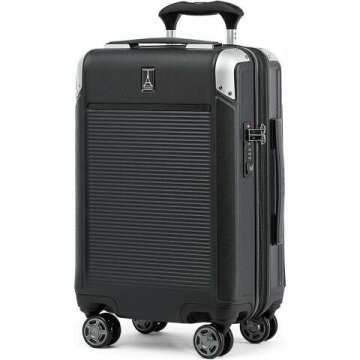 Travelpro Platinum Elite Hardside Expandable Spinner Wheel Luggage TSA Lock Hard Shell Polycarbonate Suitcase, Shadow Black, Compact Carry-On 20-Inch