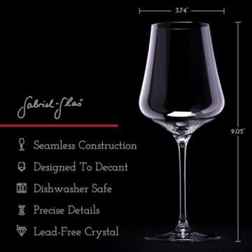 Gabriel-Glas StandArt Crystal Wine Glasses, Set of 2 with Gift Box - Premium, Universal Wine Glass for Red and White Wine - Dishwasher Safe, Lead-Free, 16 oz.