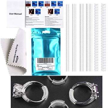 Ring Size Adjuster for Loose Rings, Eiito Ring Sizers Ring Spacers or Ring Tightener - Invisible Ring Guards - 6 Sizes Fitter, Resizer Fit Almost Any Size Rings